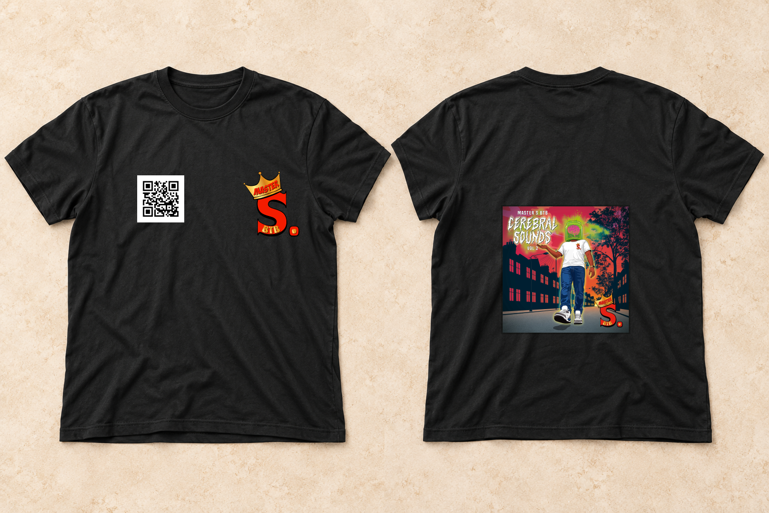 Vol. 2 · Listen edition T-shirt, front and back