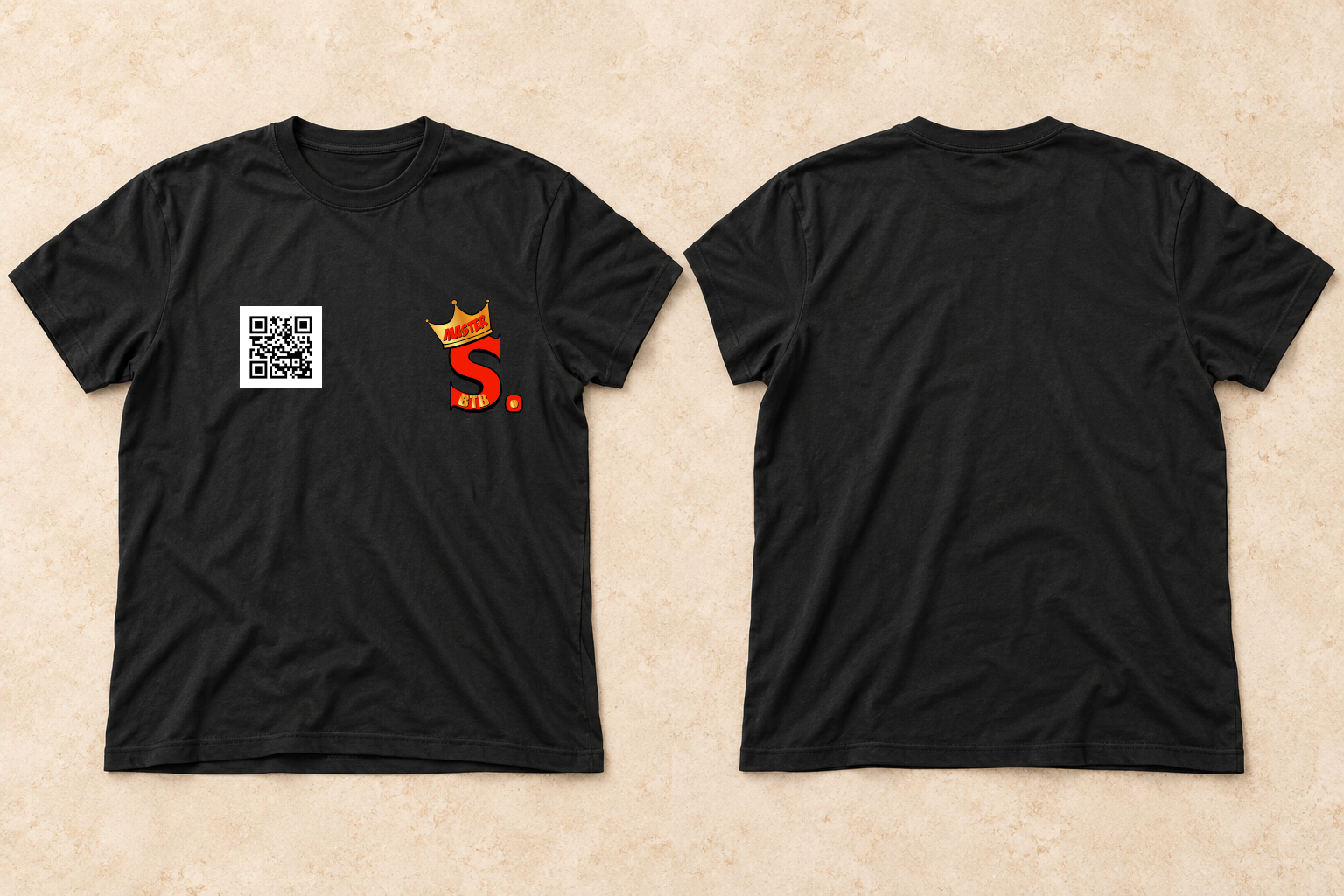 Black · Clean back T-shirt, front and back
