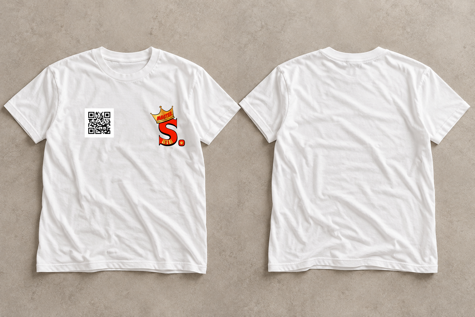 White · Clean back T-shirt, front and back