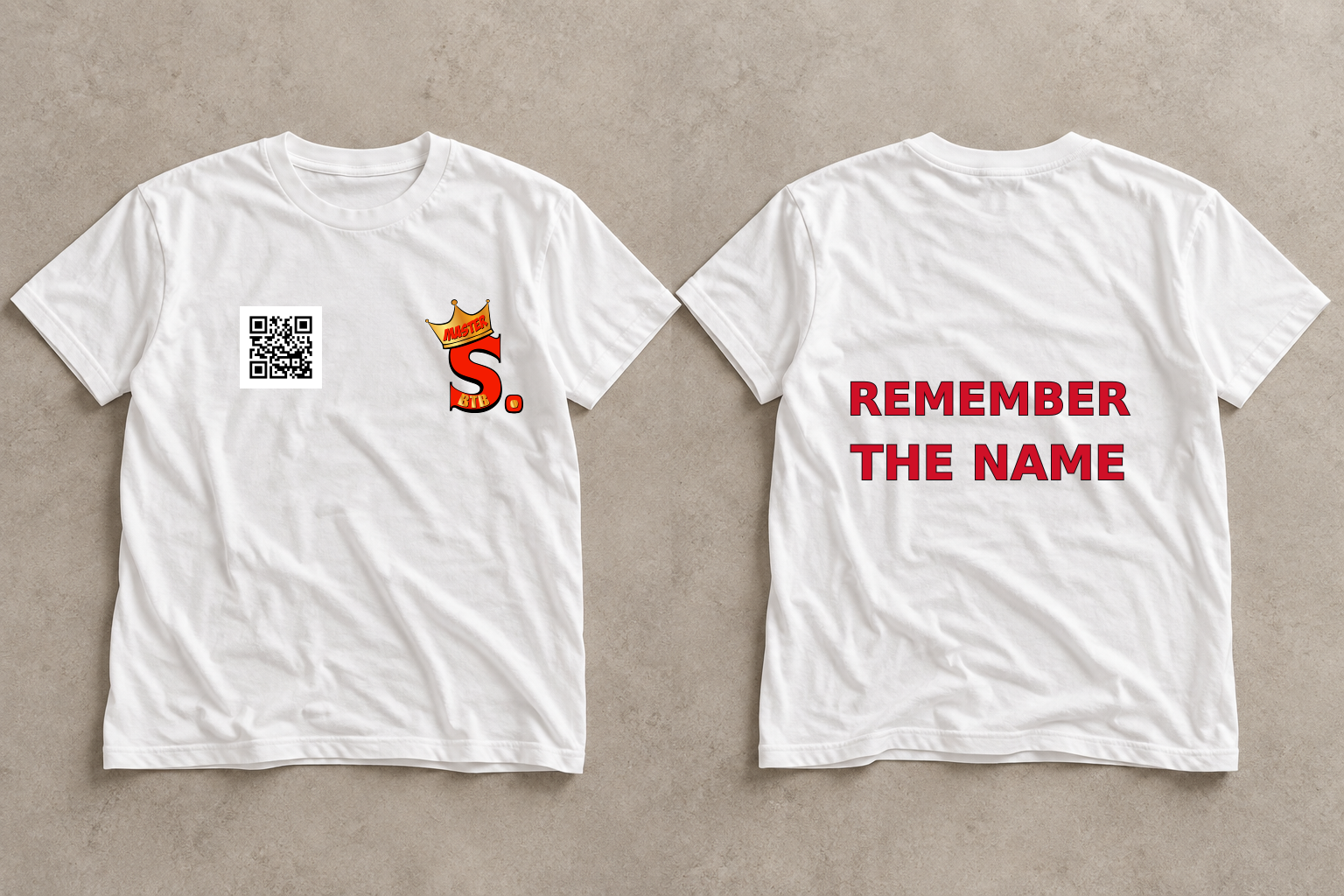White · Remember The Name T-shirt, front and back