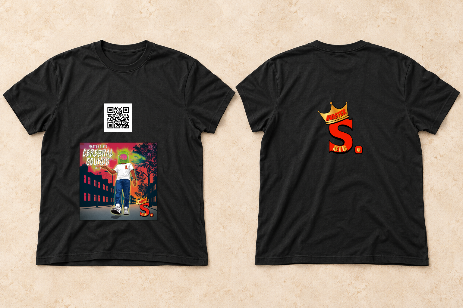Vol. 2 · Cover + crest T-shirt, front and back